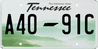 TN license plate A4091C