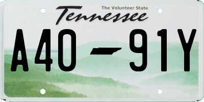 TN license plate A4091Y