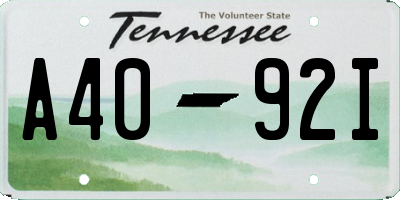 TN license plate A4092I
