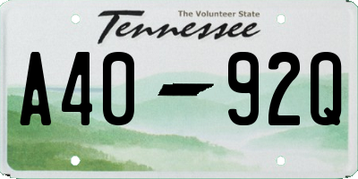 TN license plate A4092Q