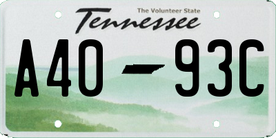 TN license plate A4093C