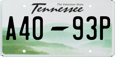 TN license plate A4093P