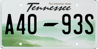 TN license plate A4093S