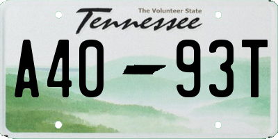 TN license plate A4093T