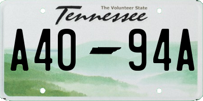 TN license plate A4094A
