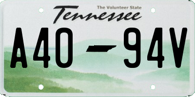 TN license plate A4094V