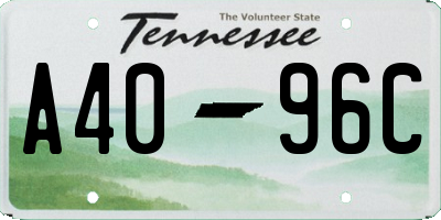 TN license plate A4096C