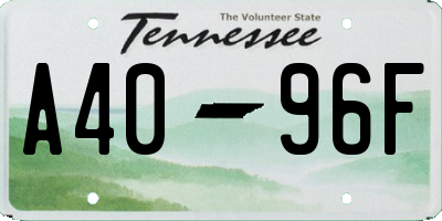 TN license plate A4096F