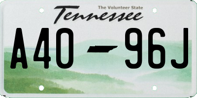 TN license plate A4096J