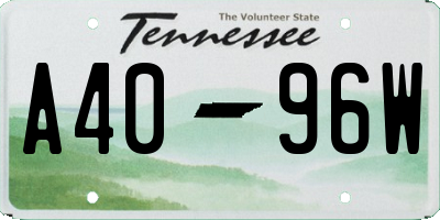 TN license plate A4096W