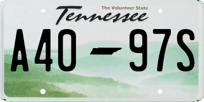 TN license plate A4097S
