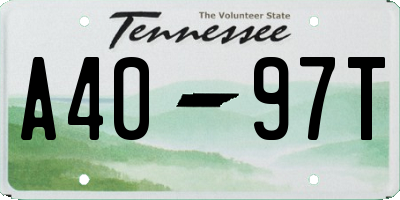 TN license plate A4097T