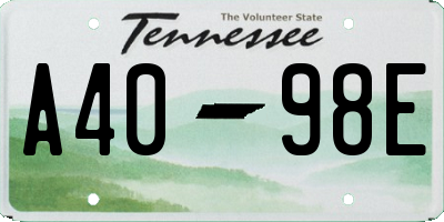 TN license plate A4098E