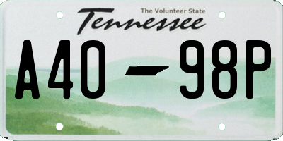 TN license plate A4098P