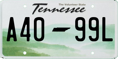 TN license plate A4099L