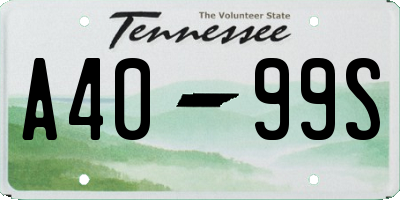 TN license plate A4099S