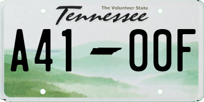 TN license plate A4100F
