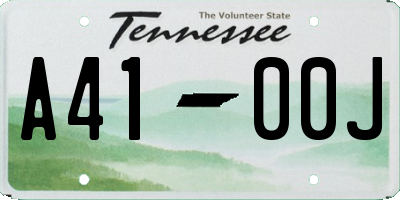 TN license plate A4100J