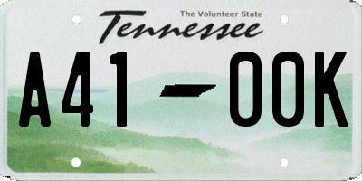 TN license plate A4100K