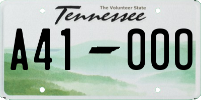 TN license plate A4100O