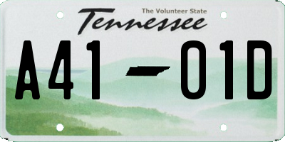 TN license plate A4101D