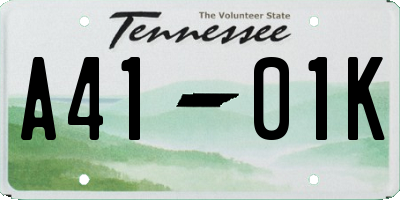TN license plate A4101K
