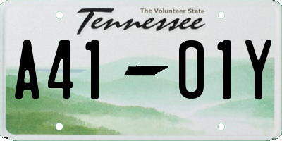TN license plate A4101Y