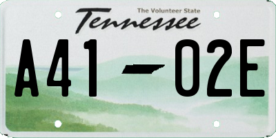 TN license plate A4102E