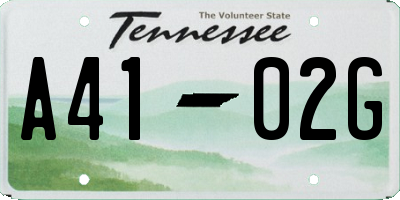 TN license plate A4102G