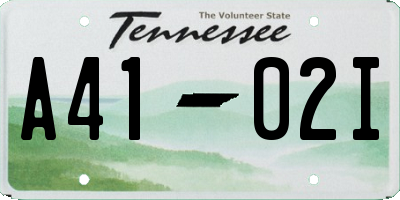 TN license plate A4102I
