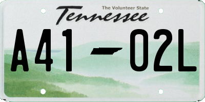 TN license plate A4102L
