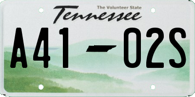 TN license plate A4102S