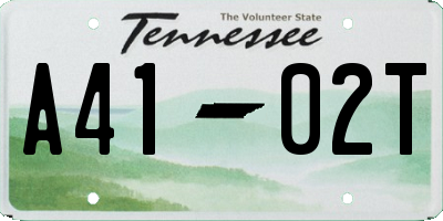 TN license plate A4102T