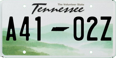 TN license plate A4102Z