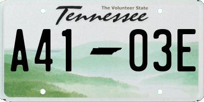 TN license plate A4103E