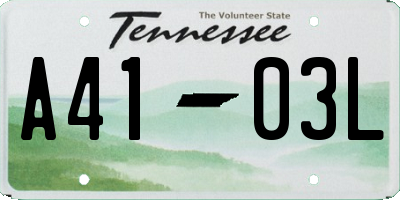 TN license plate A4103L