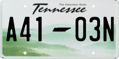 TN license plate A4103N