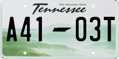 TN license plate A4103T