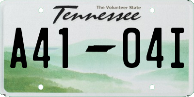 TN license plate A4104I