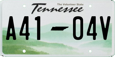 TN license plate A4104V
