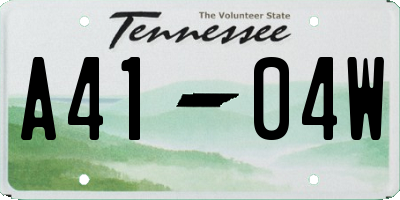 TN license plate A4104W