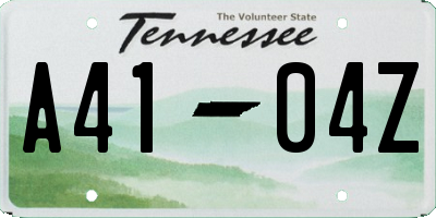 TN license plate A4104Z