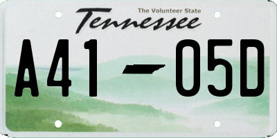TN license plate A4105D