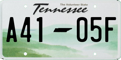 TN license plate A4105F
