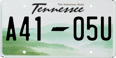 TN license plate A4105U