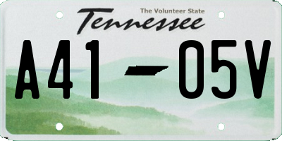TN license plate A4105V