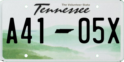 TN license plate A4105X