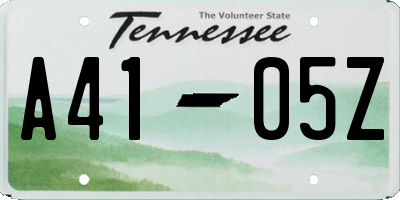 TN license plate A4105Z
