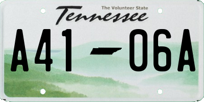 TN license plate A4106A