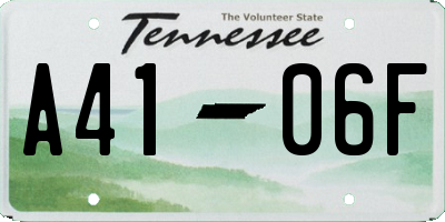 TN license plate A4106F